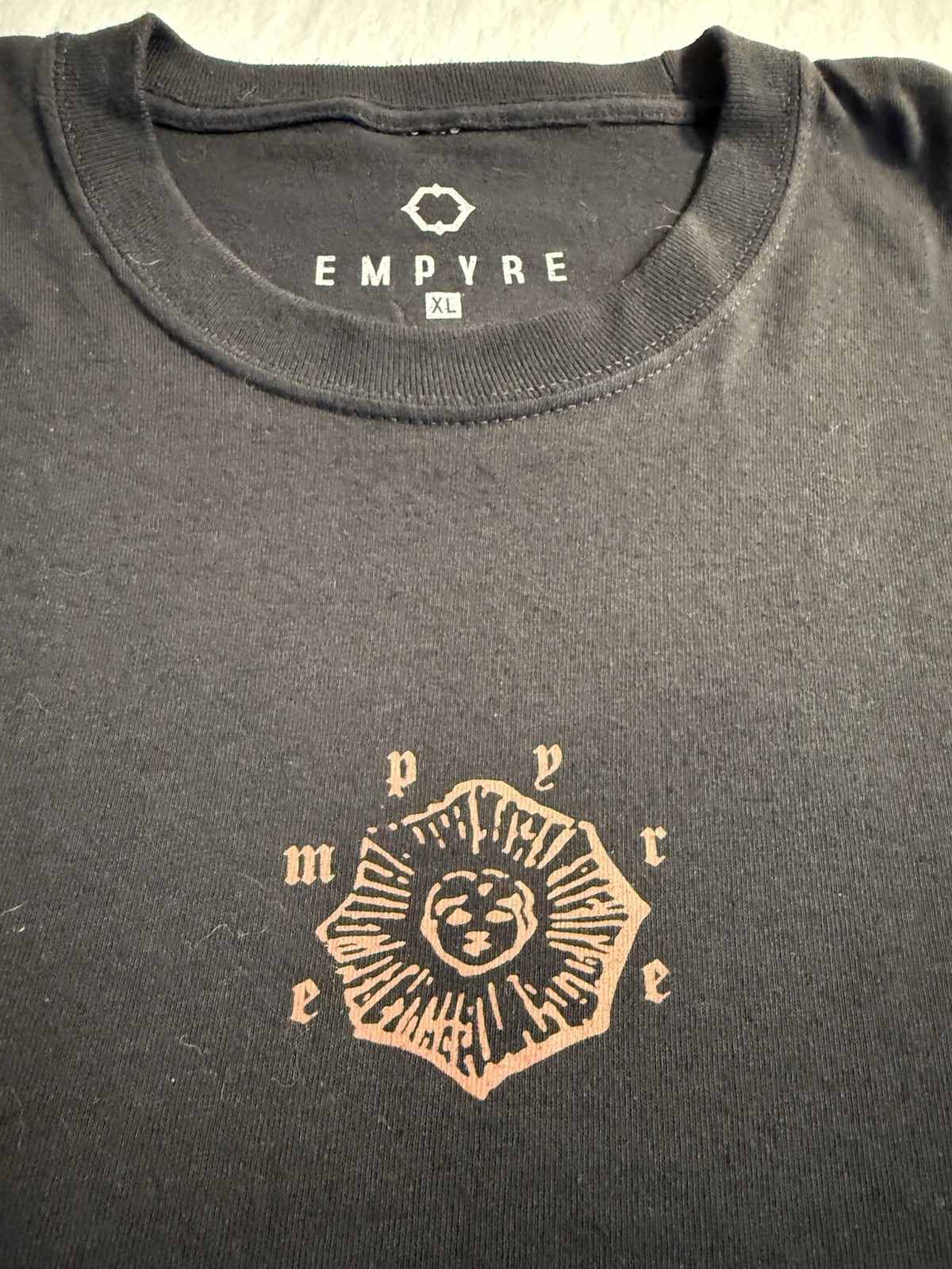 Empyre Crew Neck Short Sleeve Graphic T Shirt Mens Size Extra Large XL Black