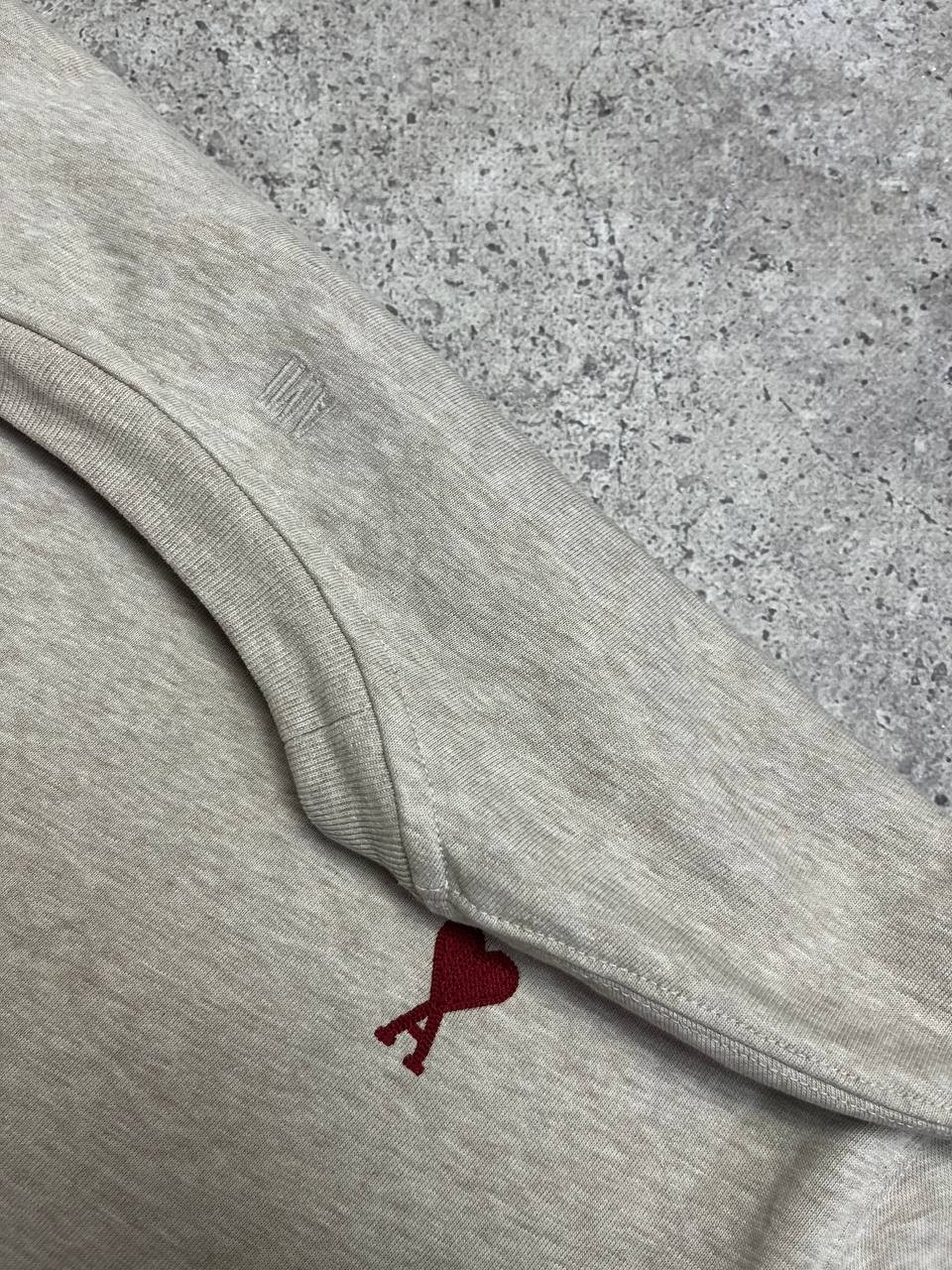 AMI Paris Small Logo Biege Cotton T-Shirt Size M