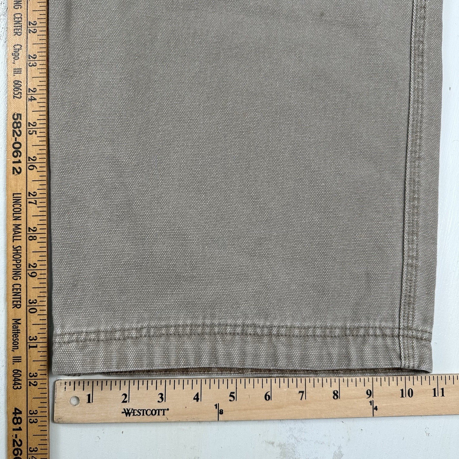 Duluth 100% Cotton Cargo pants Men Actual 47×32 beige Heavyweight Duck Canvas