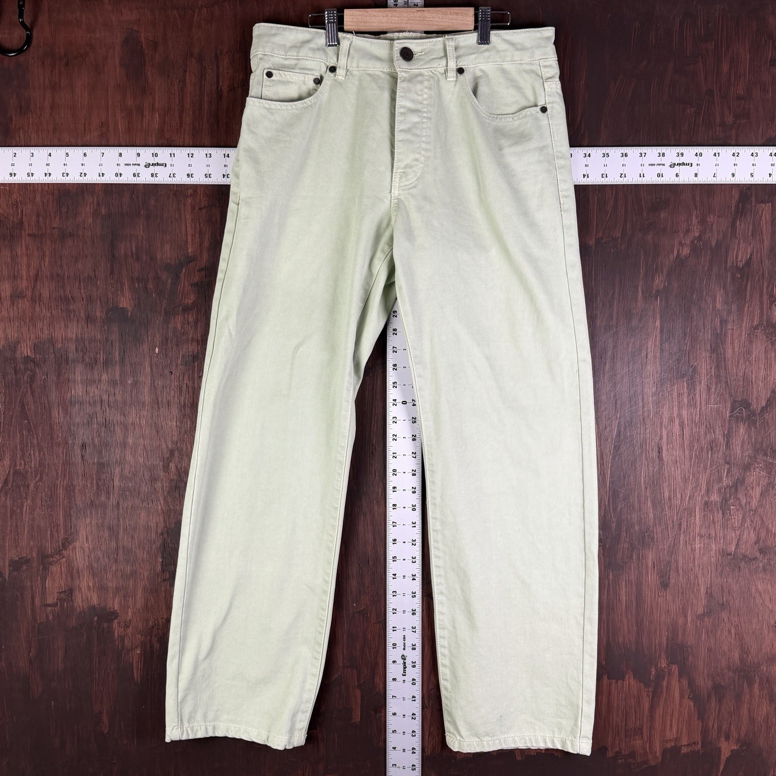MAN boohooMAN Fit Waste Wide Leg Straight Leg Jeans Green Men’s 32 NEW NWT