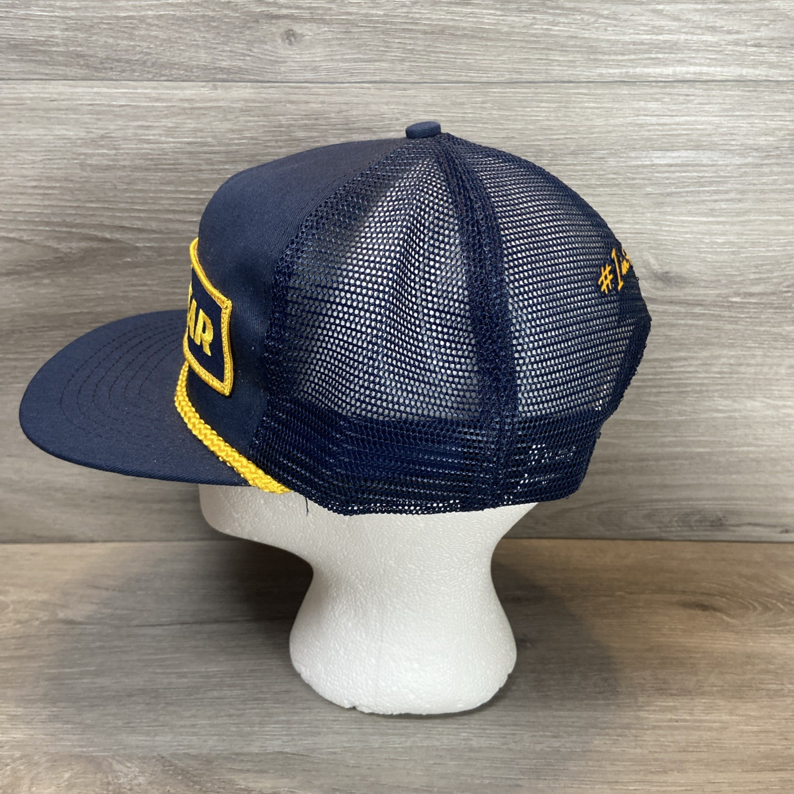 Vintage Goodyear Hat SnapBack Cap Swingster #1 Racing Patch Blue Gold USA
