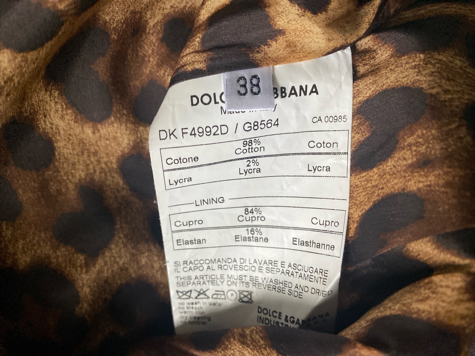 Authentic Dolce Gabbana Women’s Mini Skirt Size 38 Italy 98% Cotton 2% Stretch
