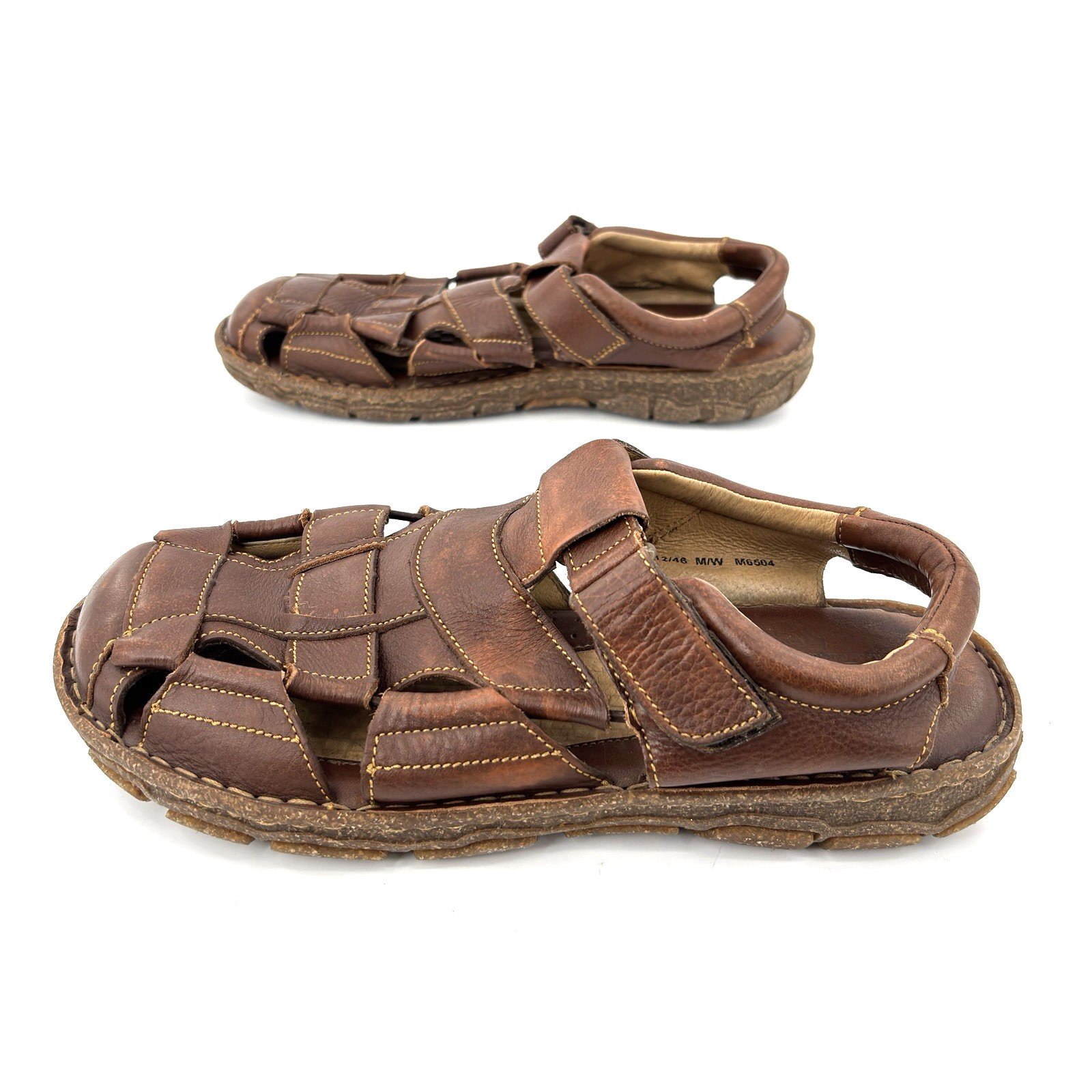 Men 12 Born Cabot III Brown Leather Fisherman Sandals Comfort Casual Shoes M6504