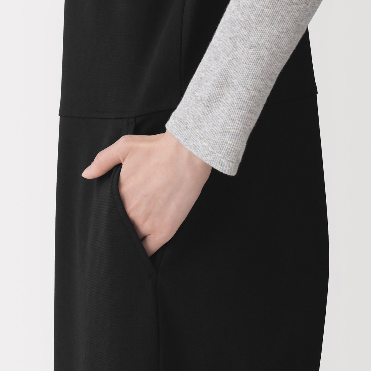 MUJI Womens Smooth Ponte Jumpsuit Charcoal Gray FedEx
