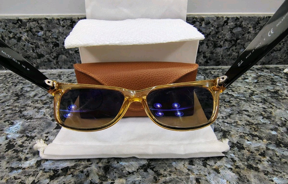 55-18mm RAY BAN RB2132 HONEY BROWN/BLACK BLEND POLARIZED NEW WAYFARER 945/57