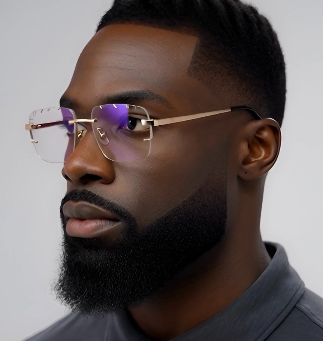 Sunglasses Framless Men Square Classic Retro Style Outdoor Hip Hop Migos Clear
