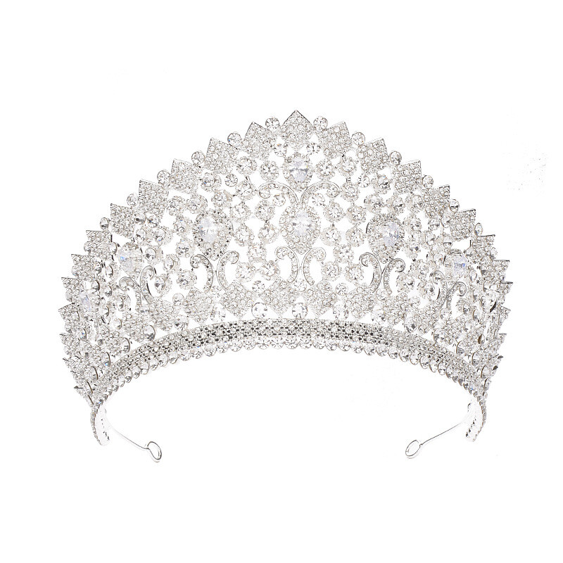 9cm Tall Large Crystal Wedding Bridal Queen Princess Prom Tiara Crown For Women