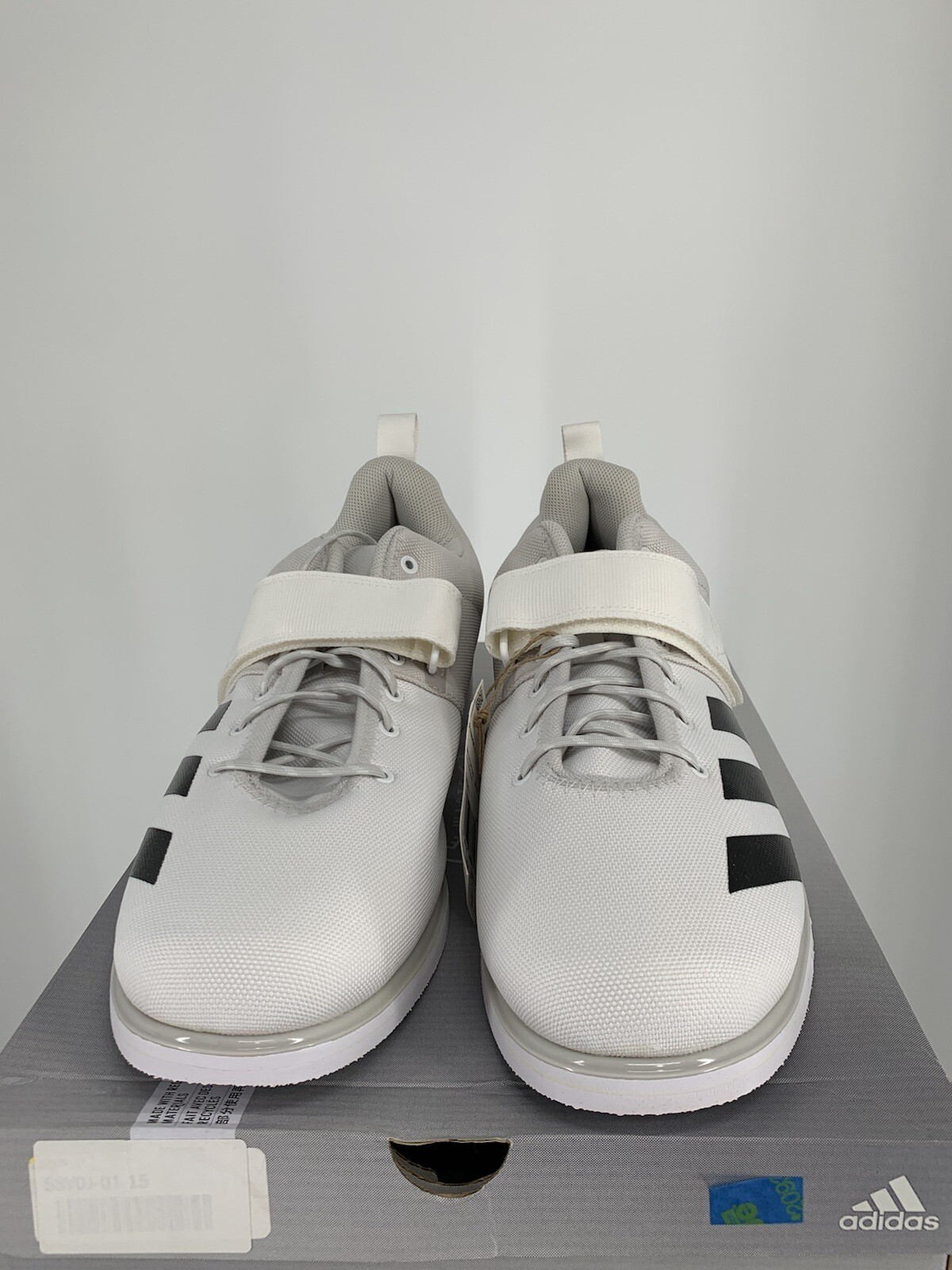 Adidas Powerlift 4 White Black GZ5871, Size 15 NEW WITH BOX