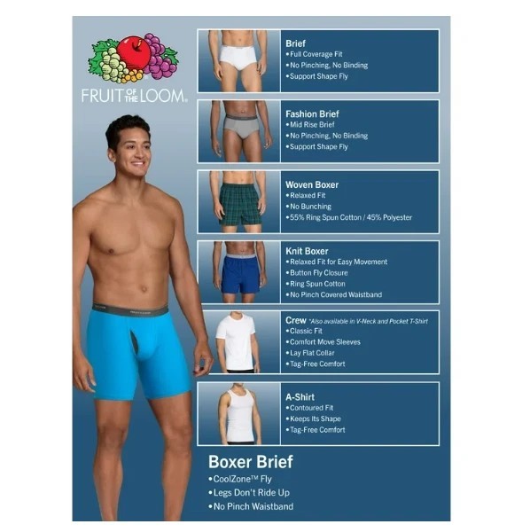 6 Pack Fruit of the Loom Men’s Assorted Knit Boxers Soft Knit Fabric Sizes S-3XL