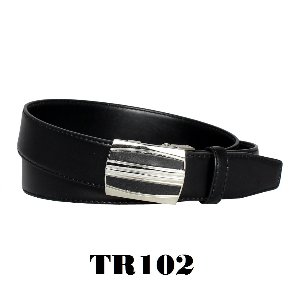 Men’s Steel Magnetic Frame Black Leather Track Ratchet Belt