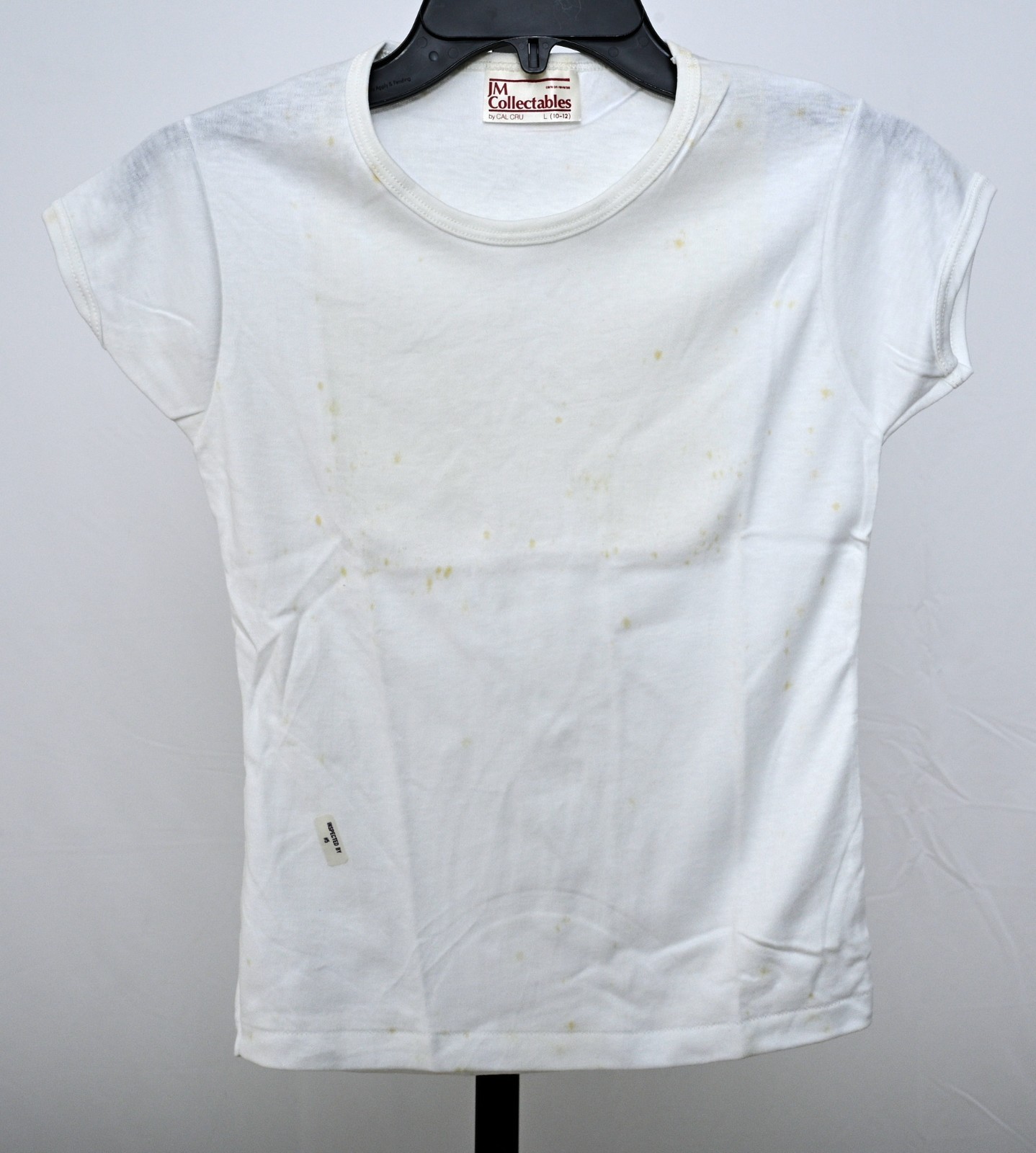 Vintage NOS JM Collectables by Cal Cru White T-Shirt Girl’s L (10-12) Cap Sleeve