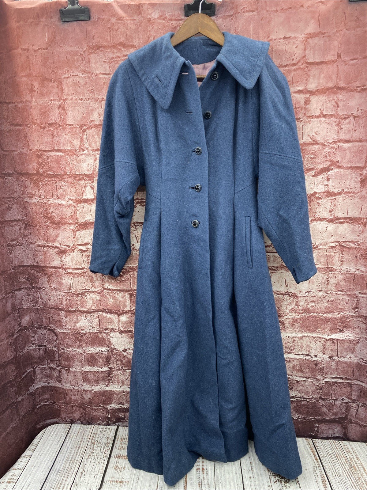 Vintage Hockanum Fabric Wool Coat Blue Purple Wool Long