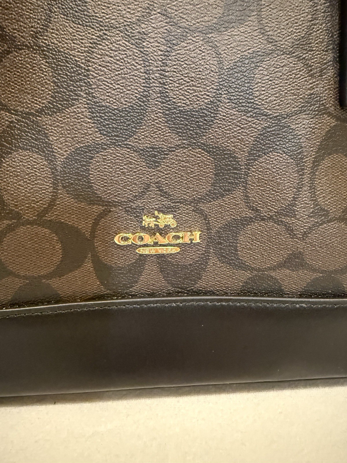 Coach Sierra Satchel Brown Logo Signature Strap Bag Dome