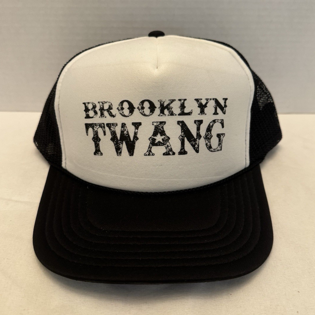 OTTO Brooklyn Twang Black/White Mesh Back Adjustable Trucker Hat One Size