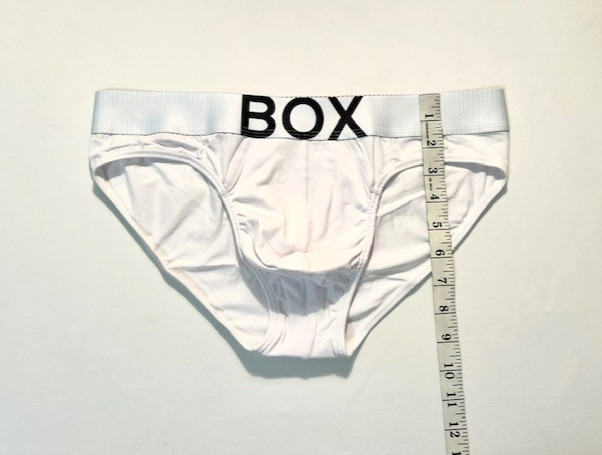 BOX Menswear – Size Large – Low Rise Cotton Brief with Roomy Pouch – White/Black