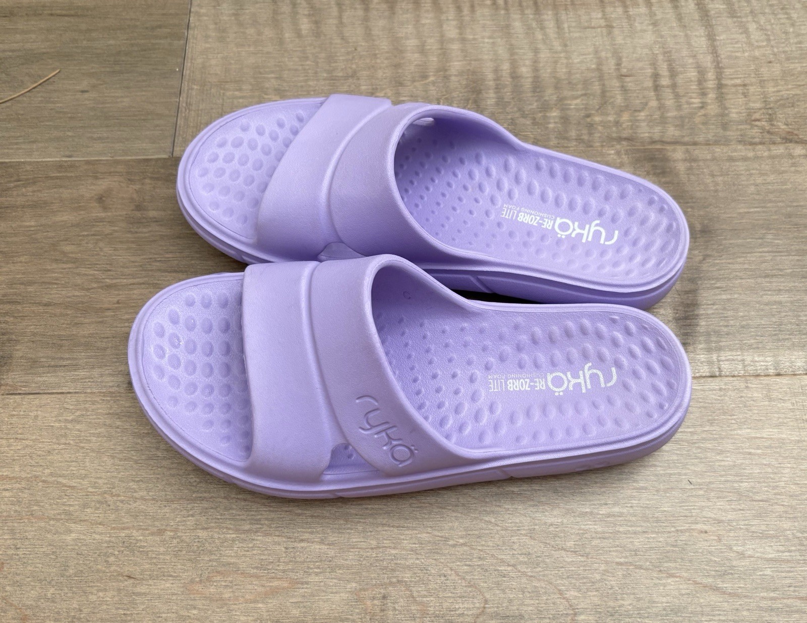 Ryka Restore Slide Recovery Molded Slide Sandals Light Purple Size 7 Cushions