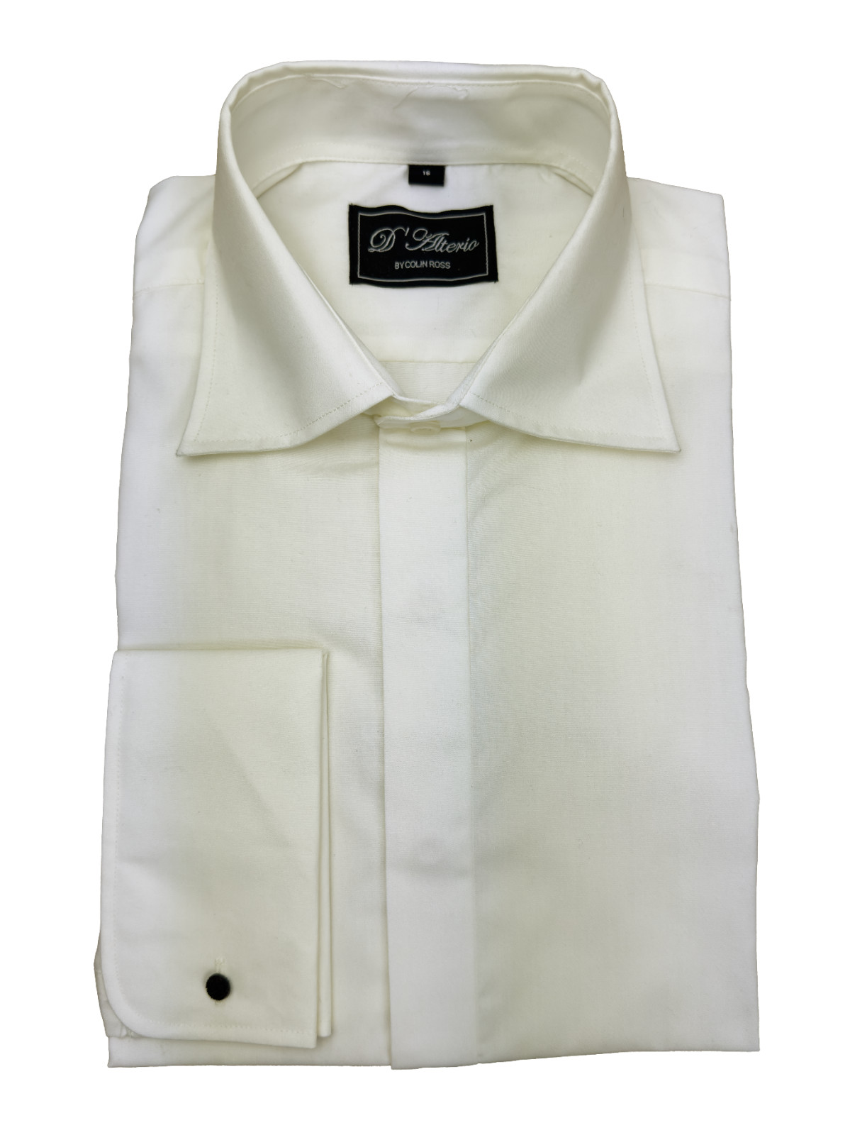 Mens Ivory Dress Shirt Wedding Long Sleeve Top Regular Collar Double Cuff Formal