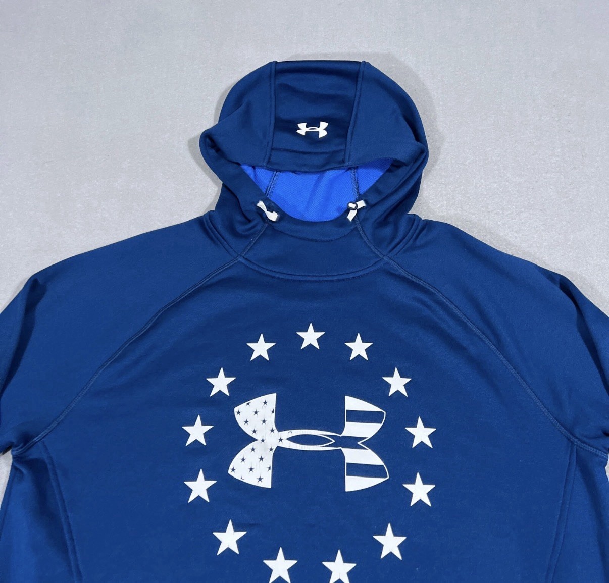 Under Armour Sweater Mens Large Blue Pullover Sweatshirt Loose Gym Vented Zip