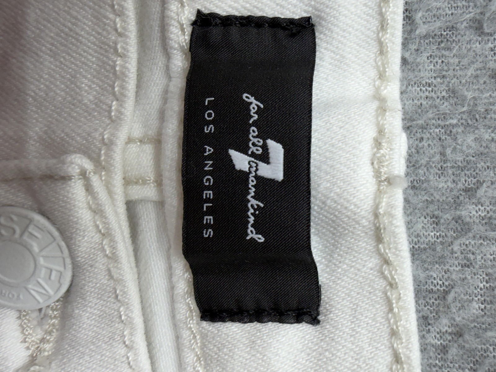 7 For All Mankind Womens Jeans 29×26 White High Waist Ankle Skinny Distressed