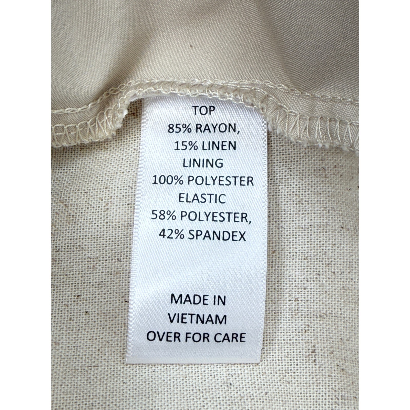 BCX Natural Linen Blend Smocked Back Crop Tank Top Style Juniors Small Cropped