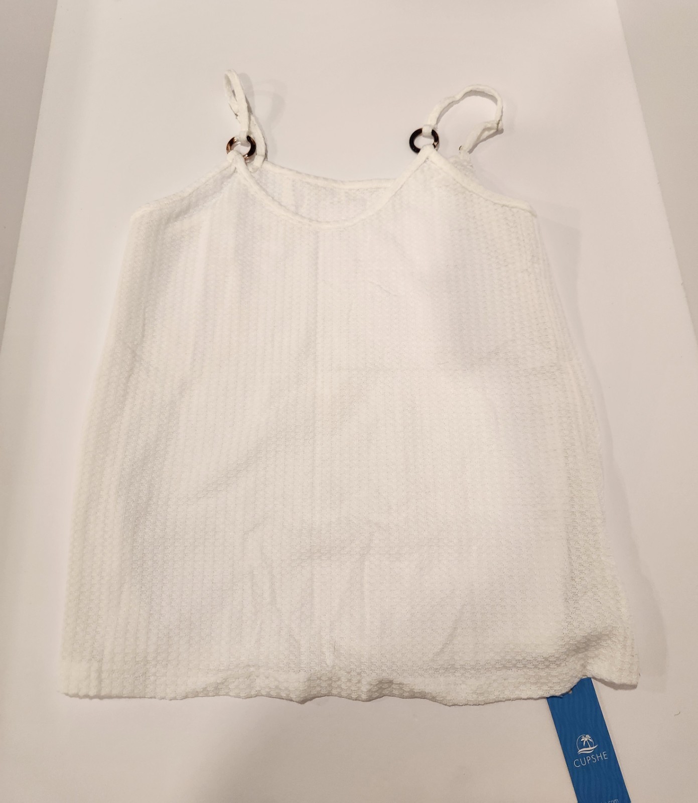 Cupshe Cloud Waffle Knit & O-Ring Scoop Neck Cami **Small **BRAND NEW WITH TAGS