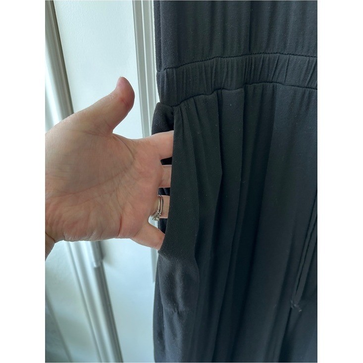 32 Degrees Womens Black Short Sleeve Drawstring Waist Dress Athleisure