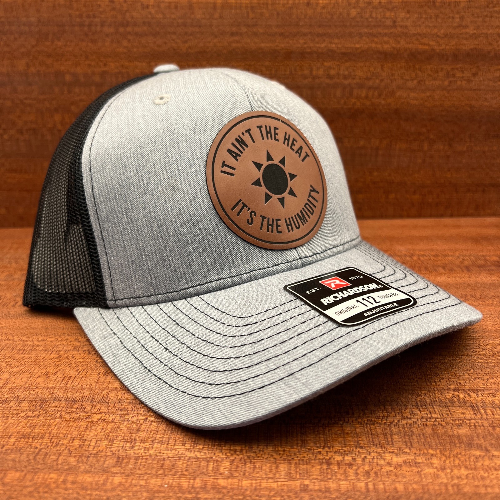 It Ain’t the Heat It’s the Humidity Leather Patch Hat Richardson 112 Snapback