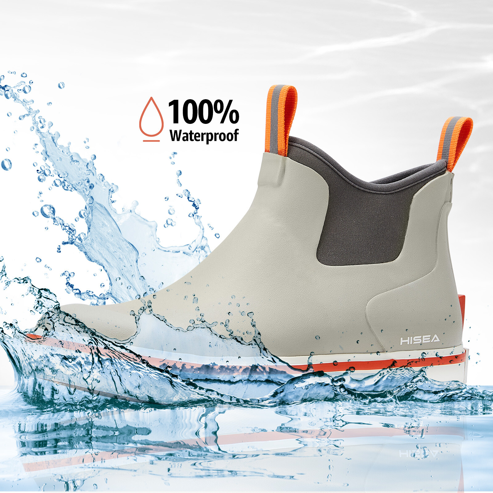 HISEA Men Ankle Deck Boots Waterproof Foam Fishing Outdoor Sport Rain Work Boots