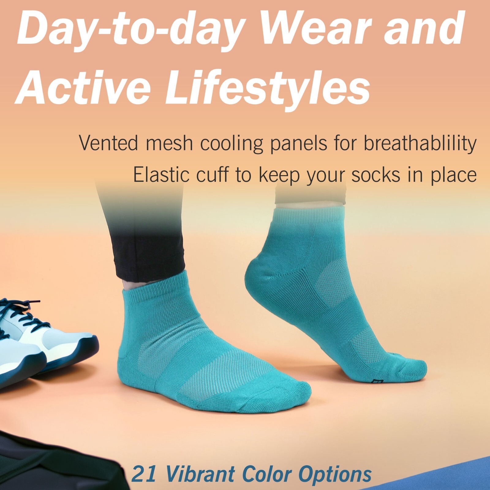 Unisex Rayon from Bamboo Fiber Sports Superior Wicking Athletic Quarter Socks