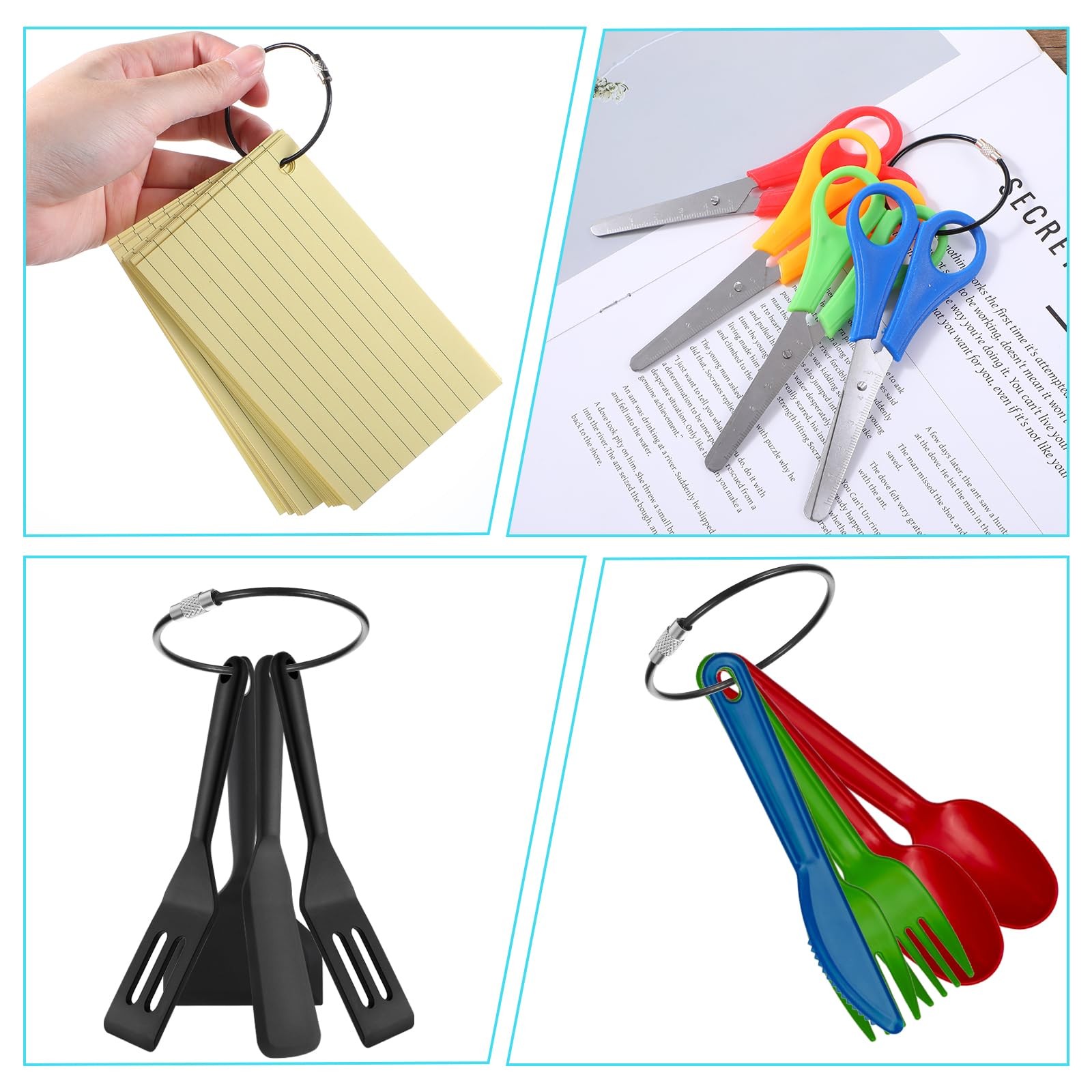 cobee Steel Wire Keychain, 100pcs 6 Inches Stainless 6 Inches, Black