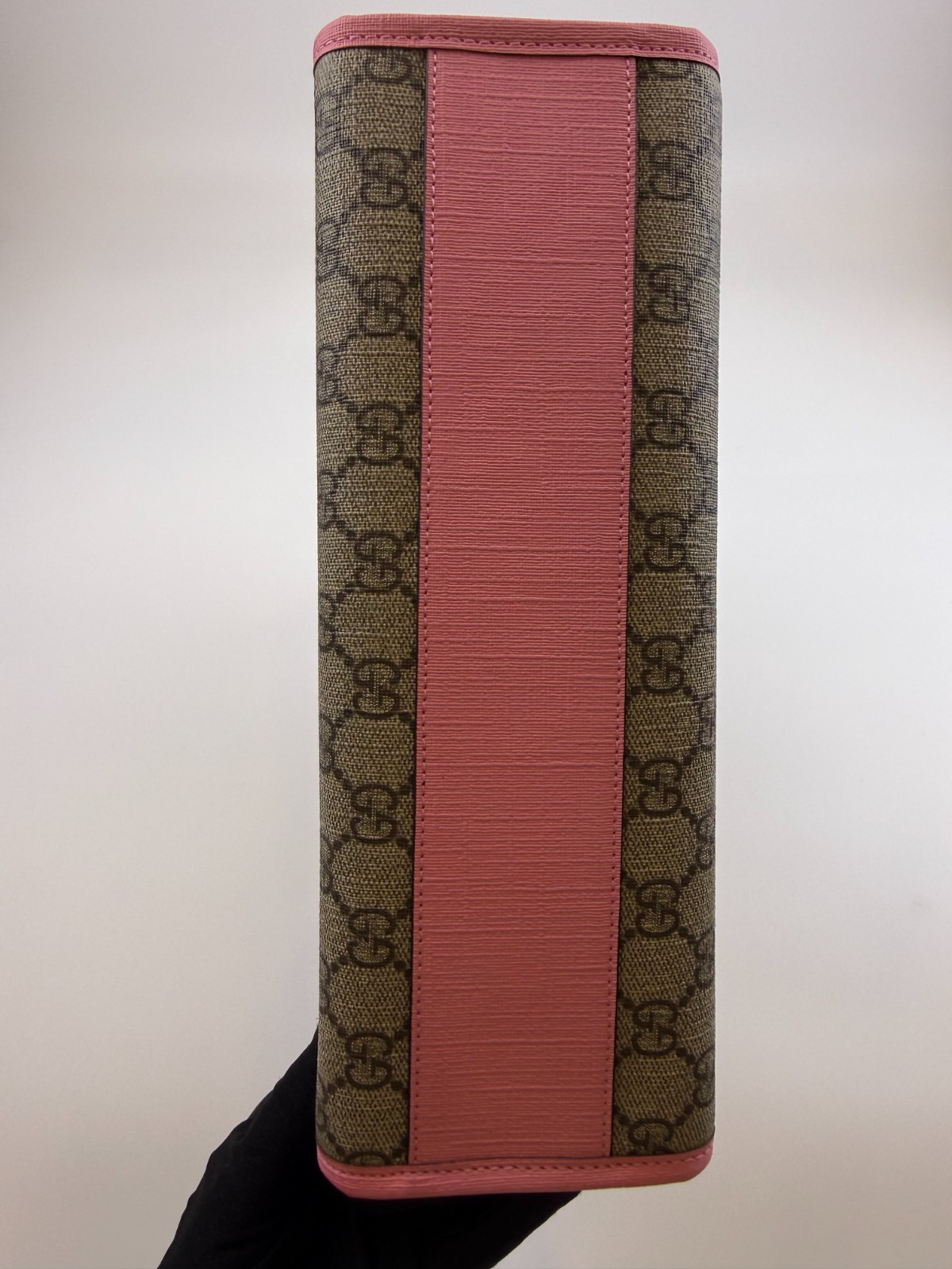 Gucci Kids GG Supreme 3D Strawberry Tote Handbag Pink Leather Trim