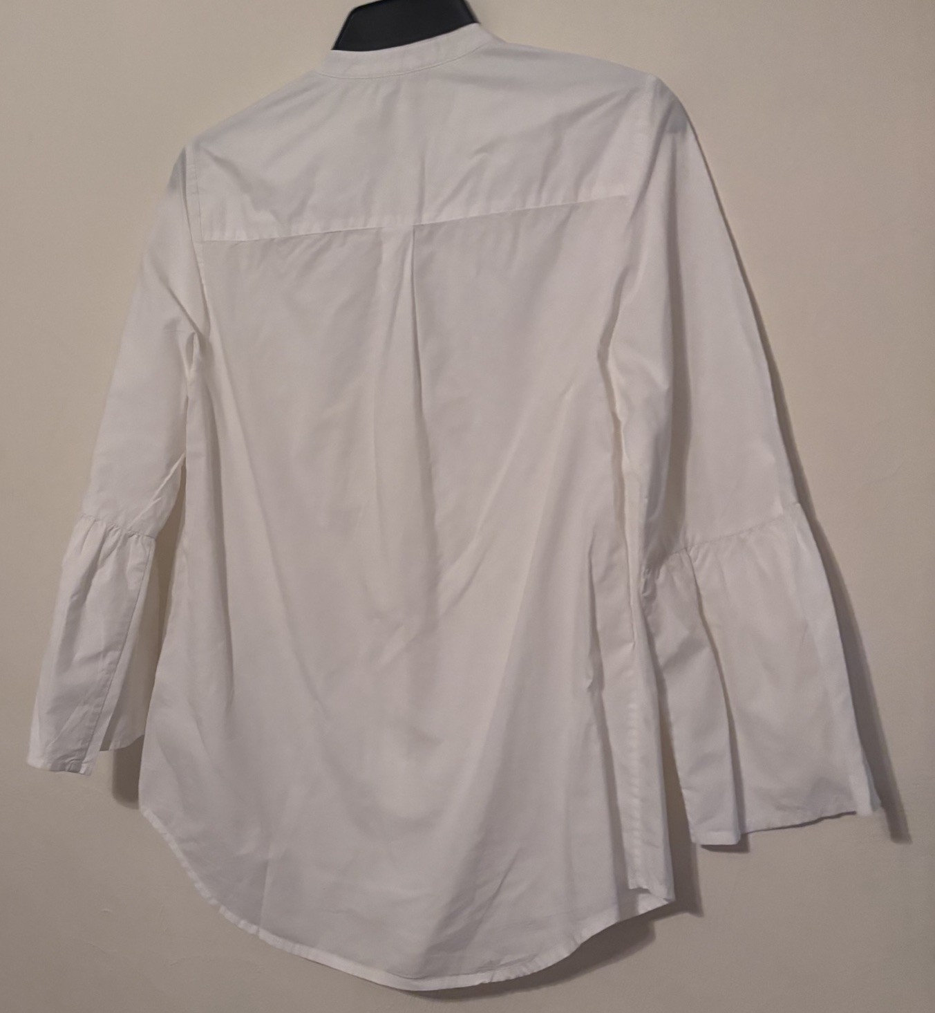 Boden Women’s White Long Sleeve Button Up Top With Floral Embroidery Size 4