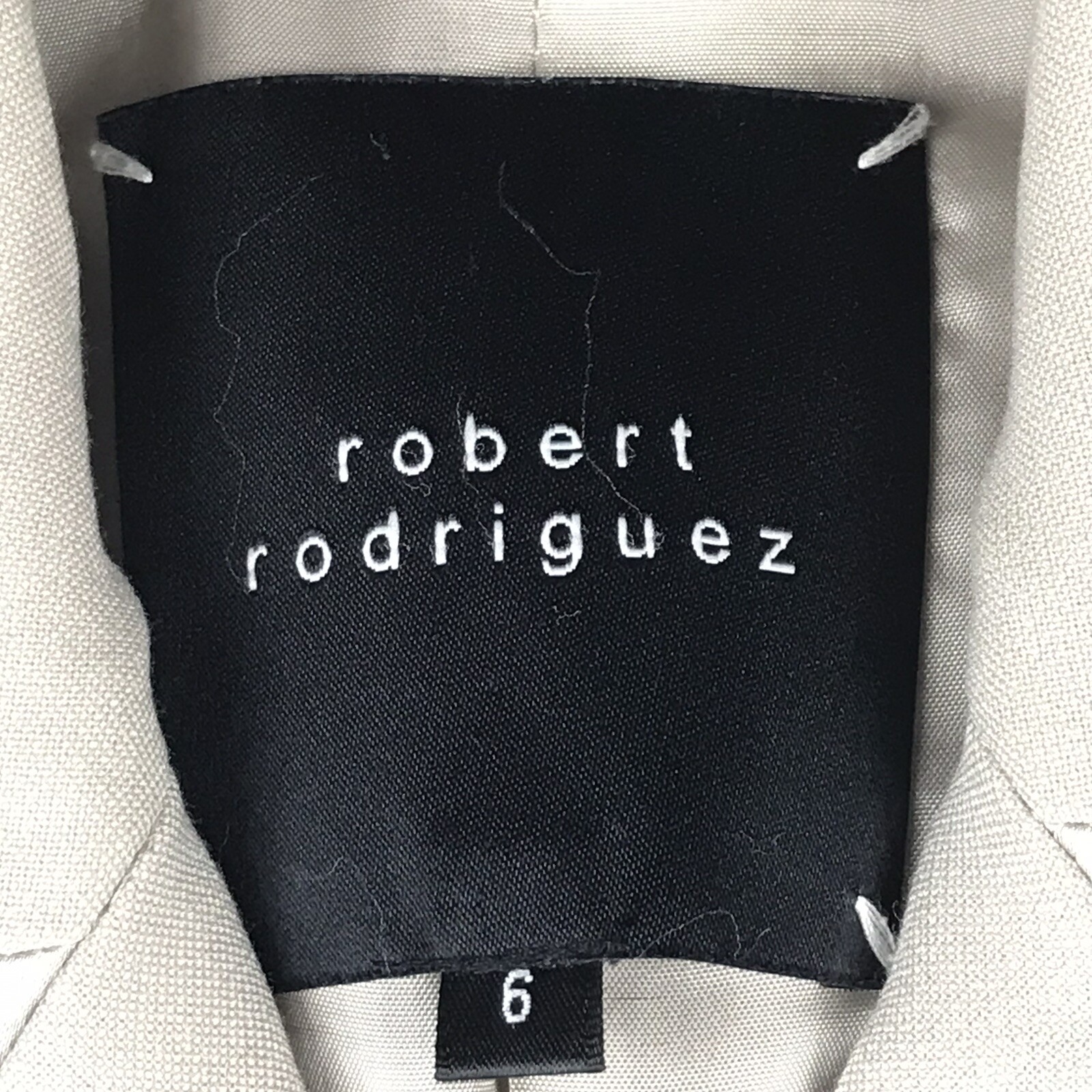 Robert Rodriguez Jacket Women’s 6 Beige Lined Coat Pockets Classy *