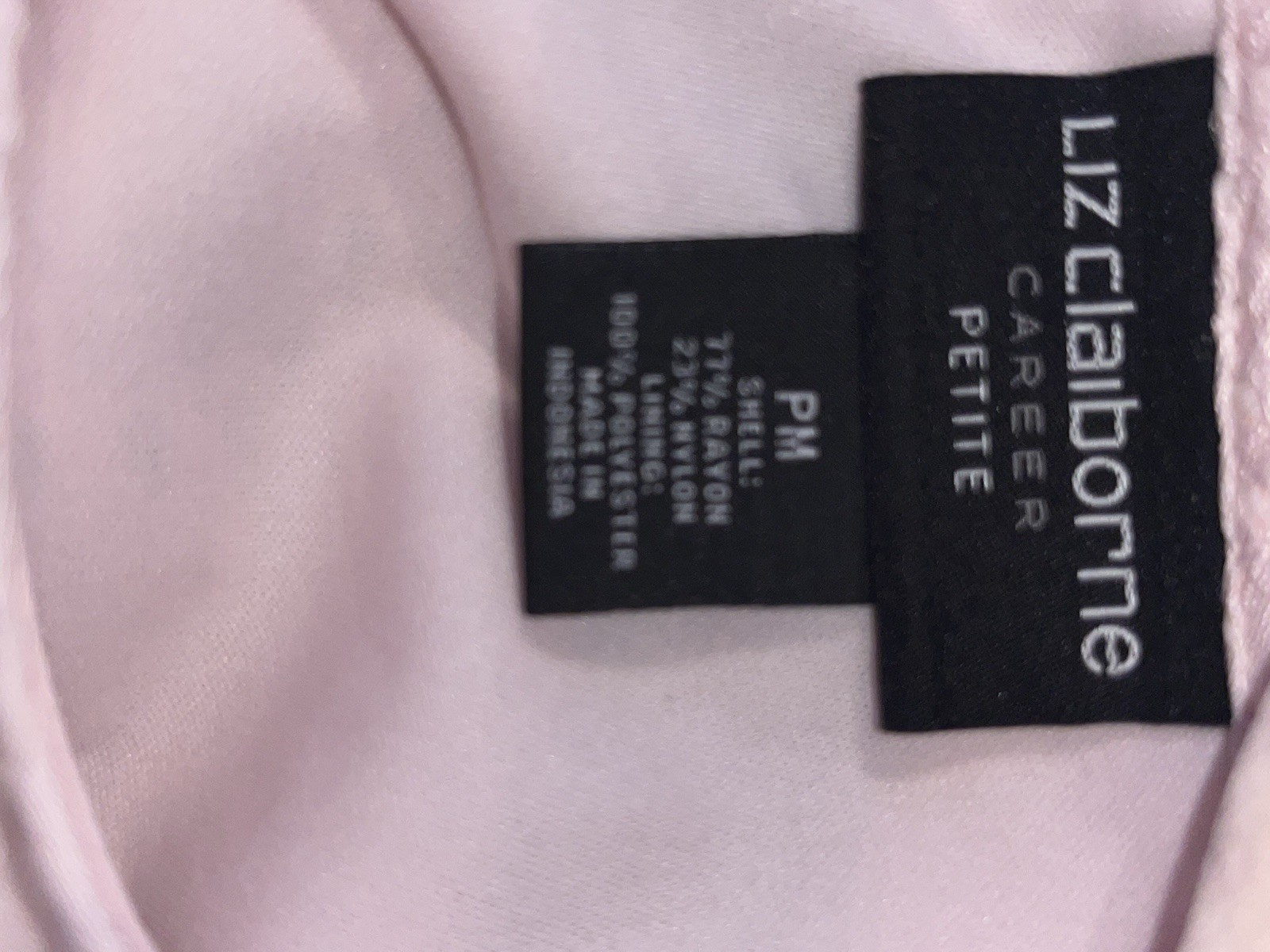 Liz Claiborne Petite PM Pink Sheer Chiffon Striped Short Sleeve Blouse