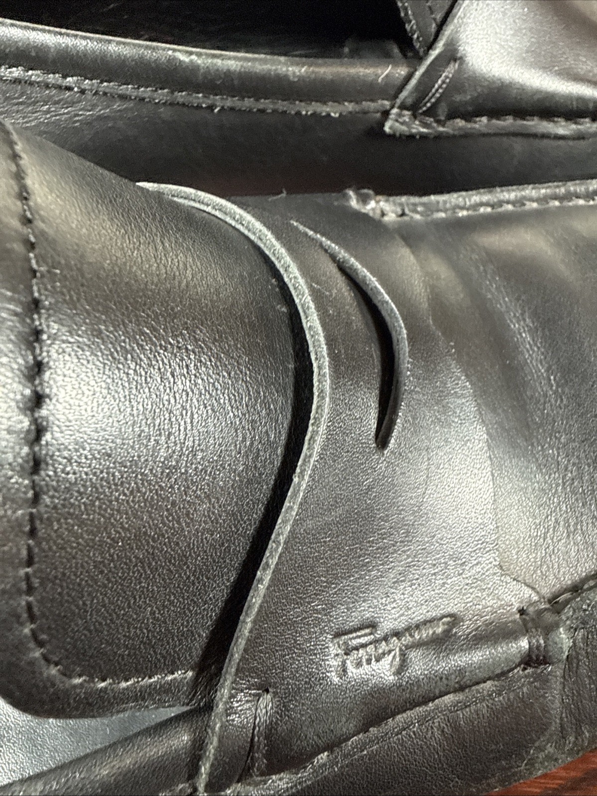 Ferragamo Mens 9 D Leather Penny Loafers $895 Retail No Box *SEE DESCRIPTION*