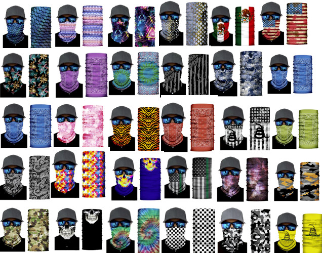 8 PACK ASSORTED SEAMLESS GAITER BANDANA WRAPS face mask cover sport assortment