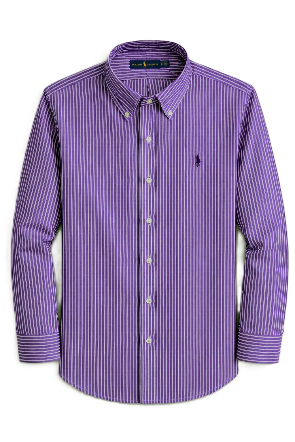 NWT- POLO RALPH LAUREN Mens Custom Slim Purple Striped Long Sleeve Shirt : S – L