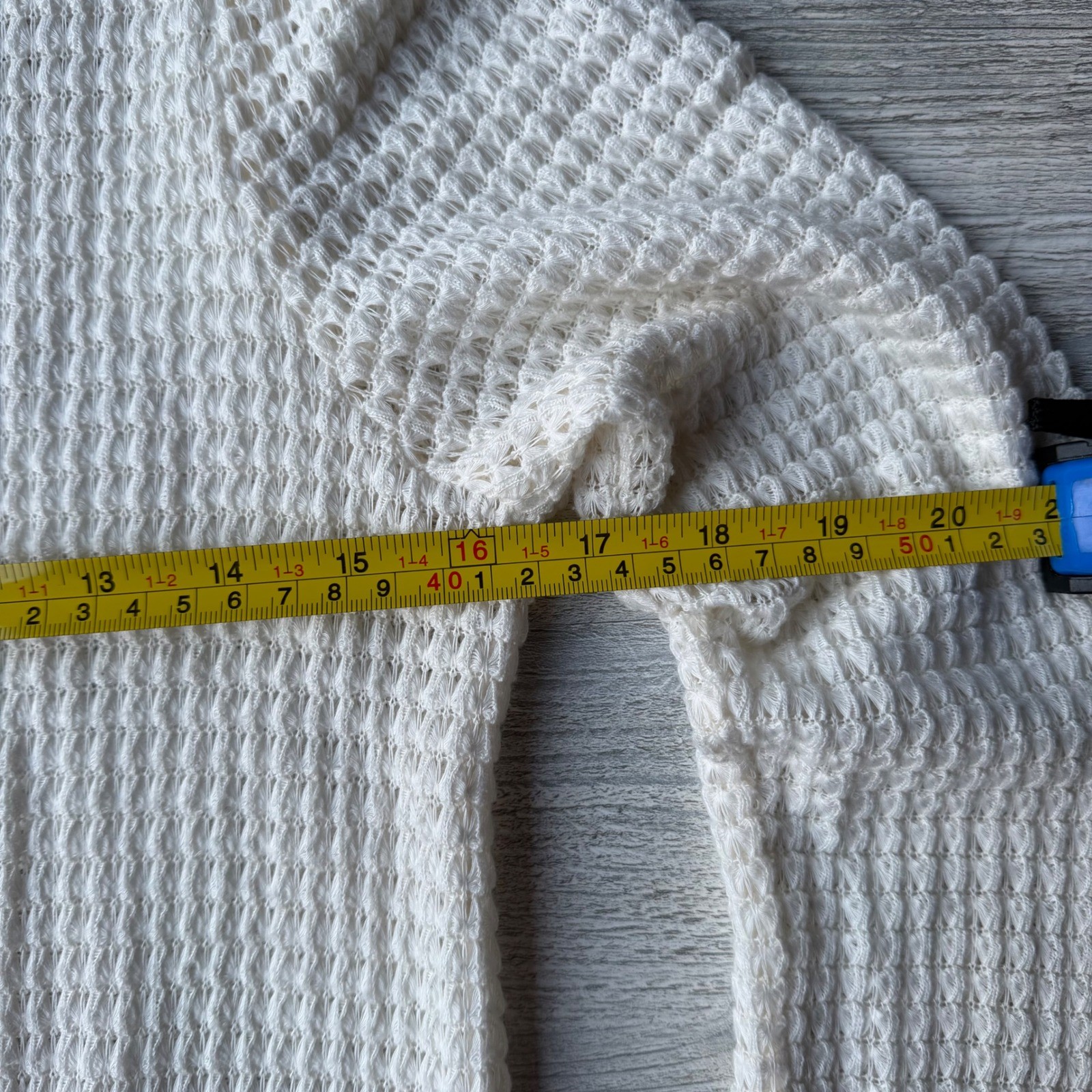 Mudd Waffle Knit Hooded Cardigan Cream Open Front Sweater Granola Girl Boho M