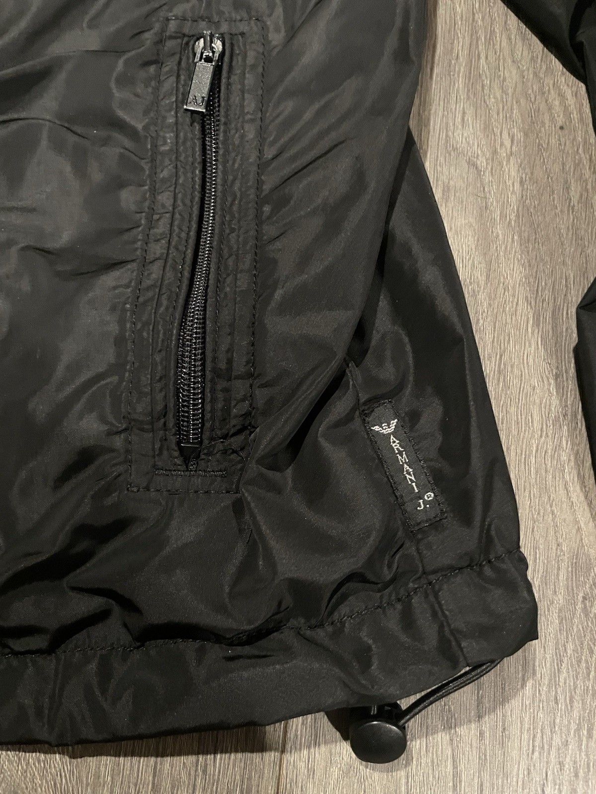 Armani Jeans Men’s Black Hooded Full Zip Puffer Jacket Size M Short