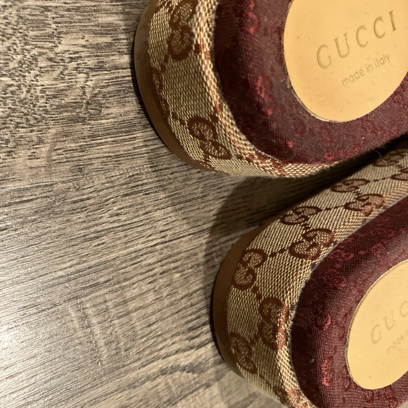 Sz 8 Gucci Angelina GG Supreme Platform Slide Sandals 573018