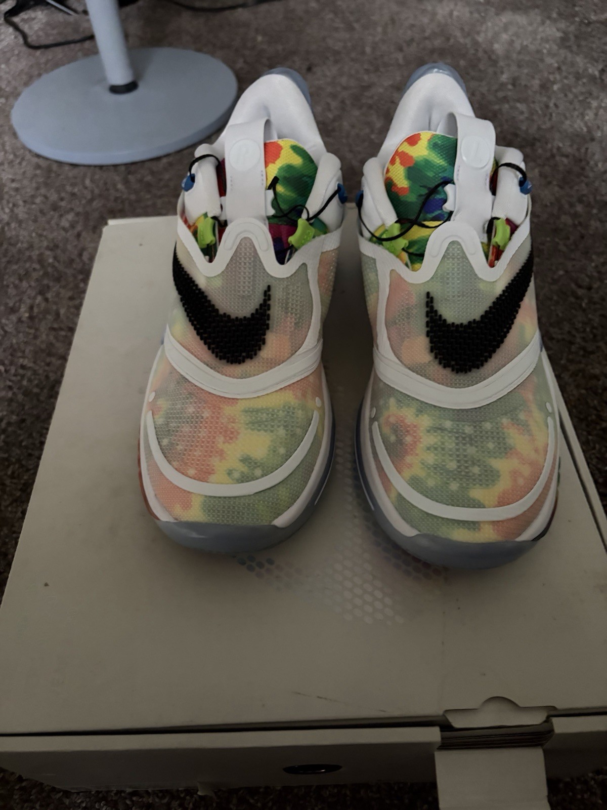 Nike Adapt BB 2.0 Tie-Dye Multicolor Low Top Basketball Sneaker BQ5397-100 2020