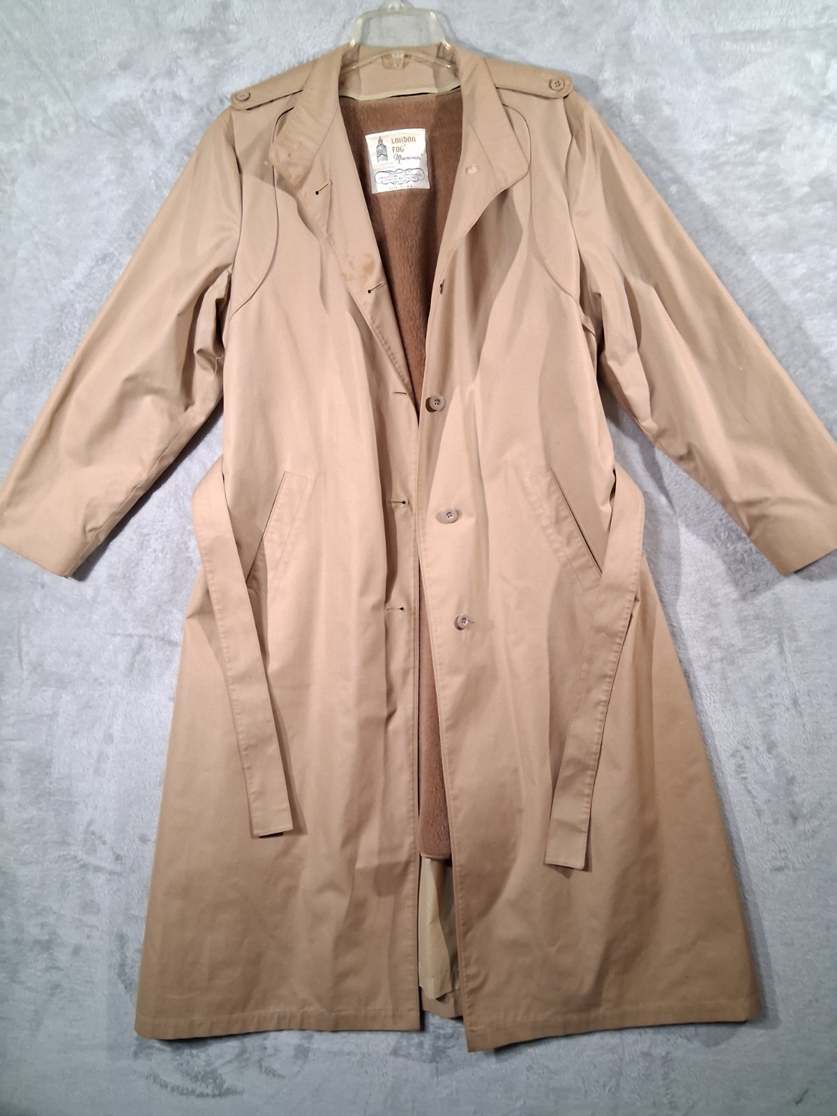70’s/80’s VTG London Fog wool zip-in womens trench coat with belt Size 16
