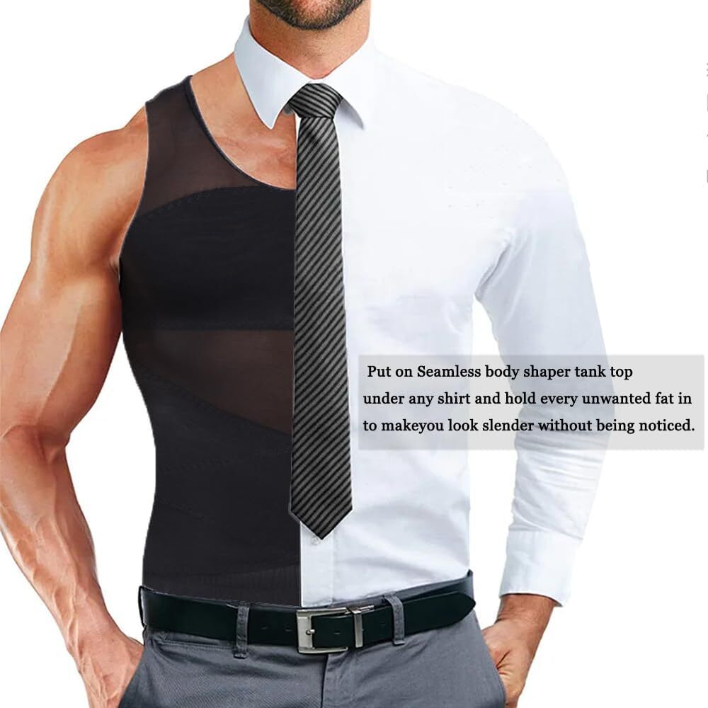 Men Slimming Body Shaper Tank Top Abdomen Gynomastica Compression Vest Gym Shirt