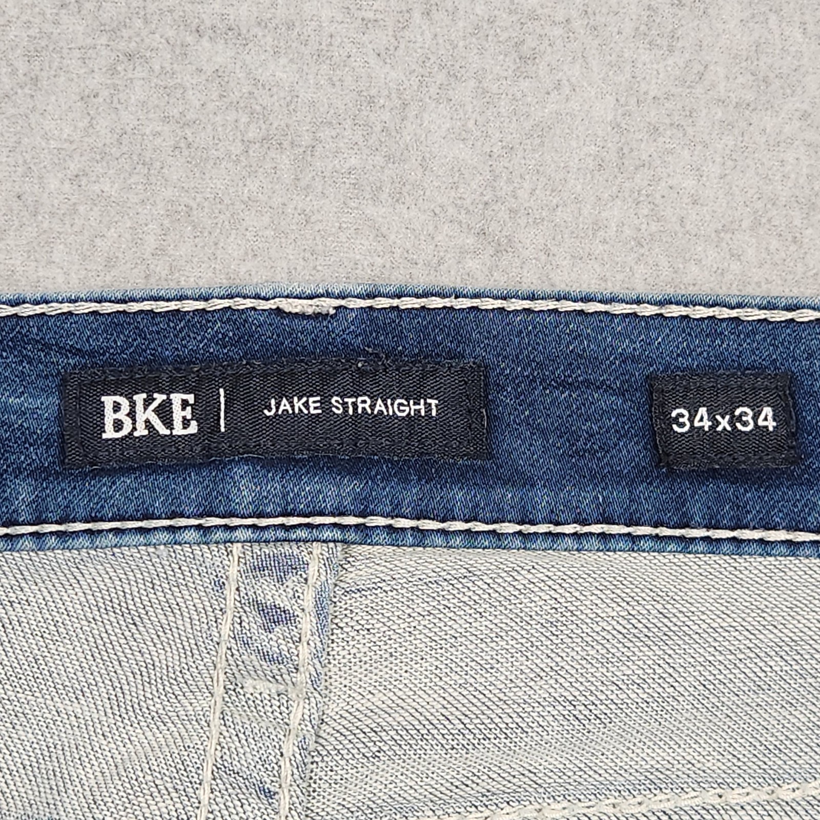 BKE Jake Jeans Mens 34×32 Blue Straight Leg Stretch Denim Medium Wash Casual