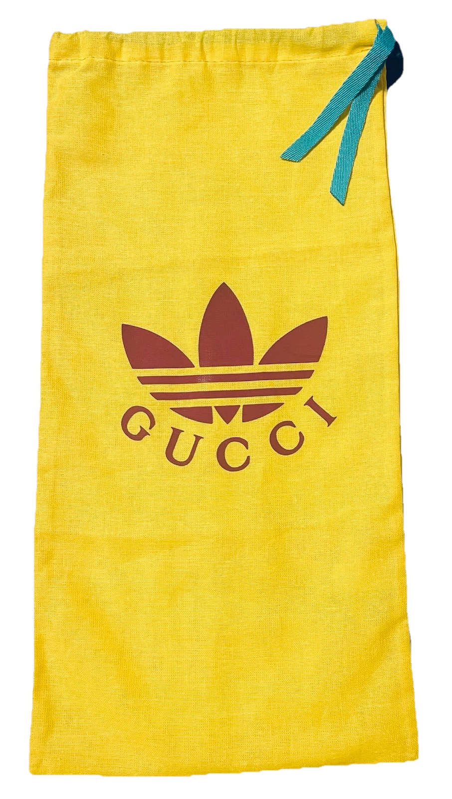 GUCCI x ADIDAS- 8” x 17” Inch Yellow & Burgundy Dust Bag – Authentic