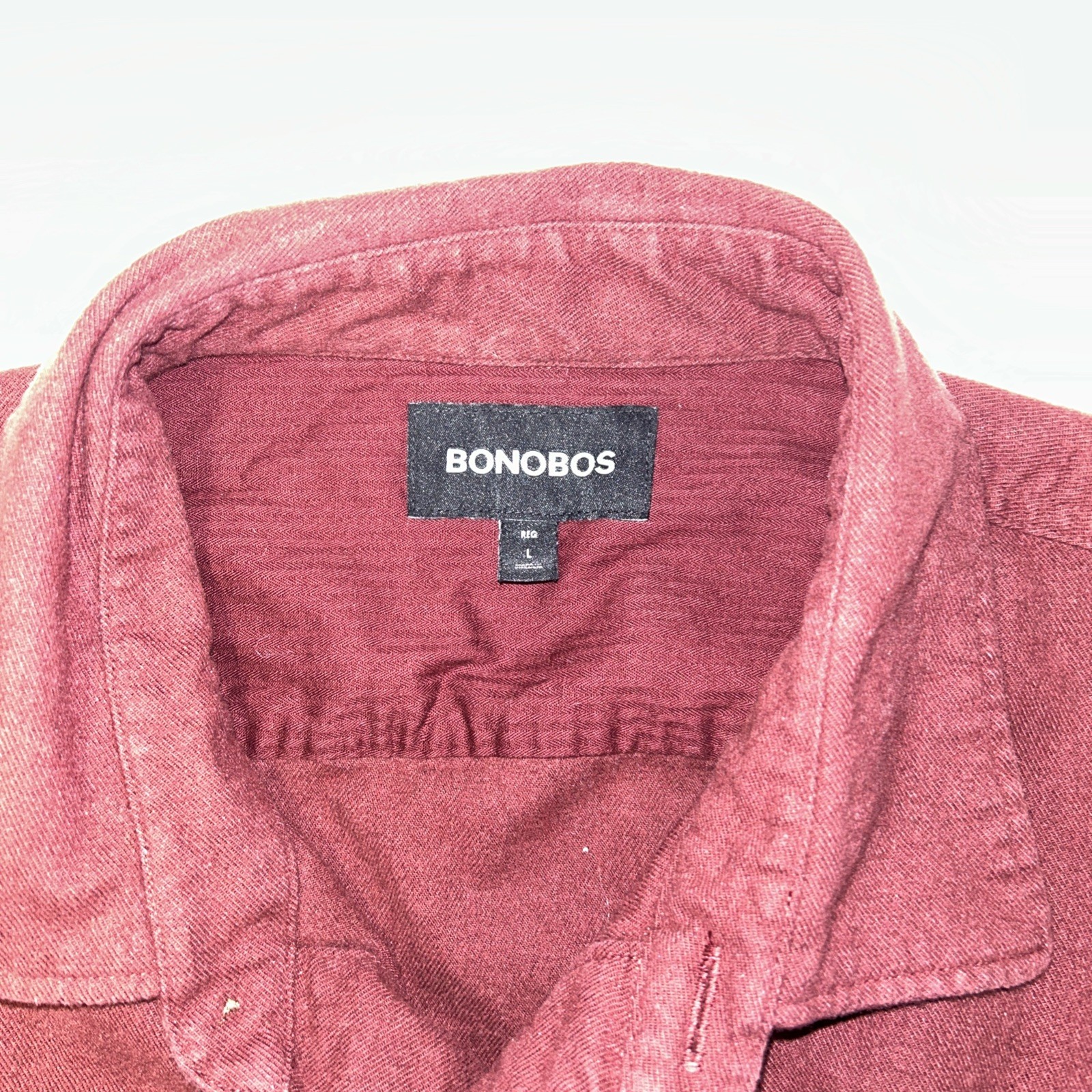 Bonobos Shirt Jacket Men L Burgundy Shirt Button-Down Pockets Modern