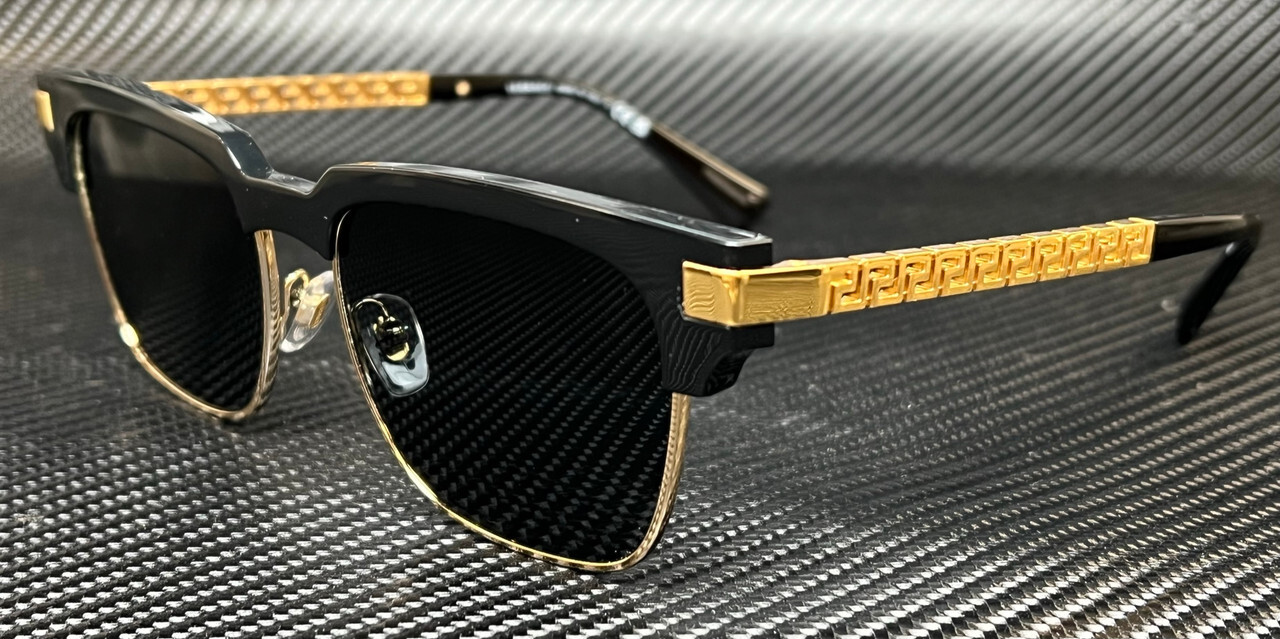 VERSACE VE4447 GB1 87 Black Dark Grey Men’s 55 mm Sunglasses