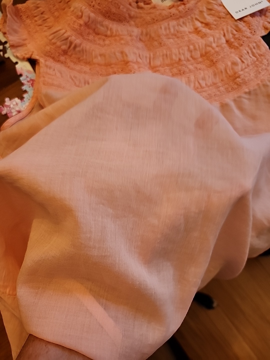 Dear John Top Smocking 100% Cotton New W Tags Super Lightweight Size Small