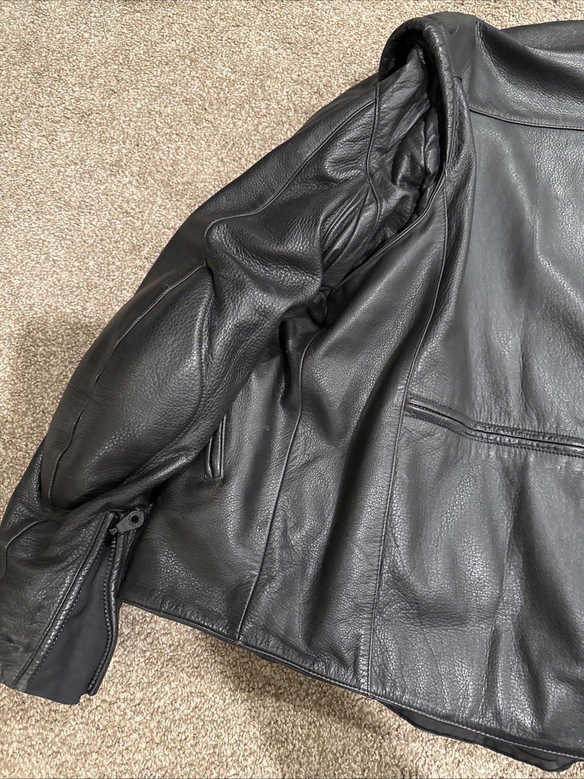 Harley Davidson FXRG Jacket Black Leather Men’s 98508-99VM Size Large w/ Liner