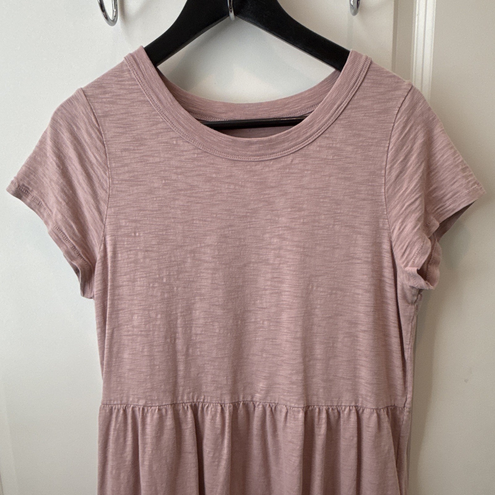 Universal Thread Pink Cotton Jersey Short Sleeve Round Neck T-Shirt Midi Dress M